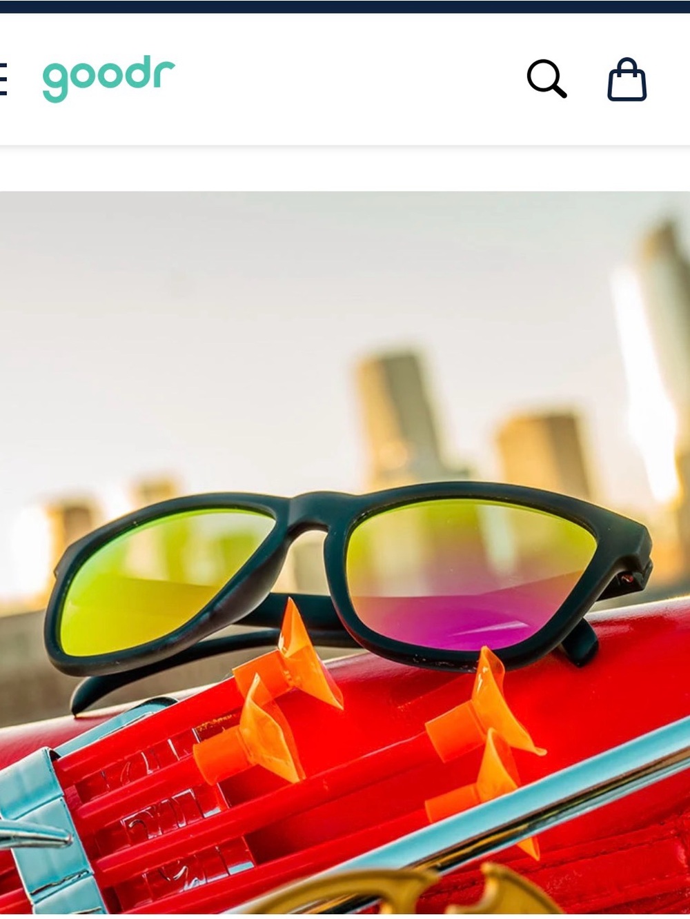 Goodr 
Polarized Sunglasses - Black Frame with yellow / Pink Mirror Lenses